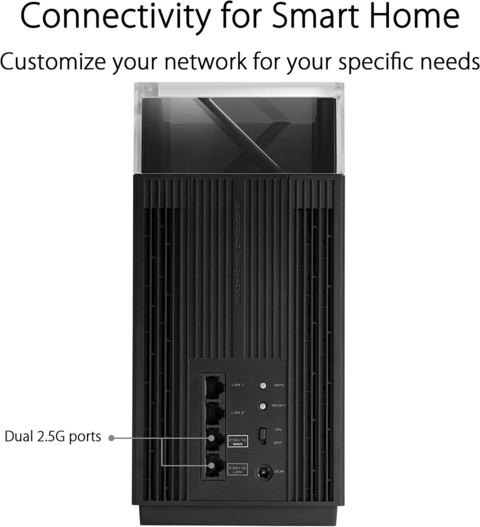 Asus Zenwifi 6E PRO ET12 AiMesh | AXE11000 | Tri-Band | Sinal WiFi de 360º | Dual 2.5G Ports | Cobertura de 280m² & 3+ Rooms | Incluída Segurança de Internet Vitalícia - Loja do Jangão - InterBros