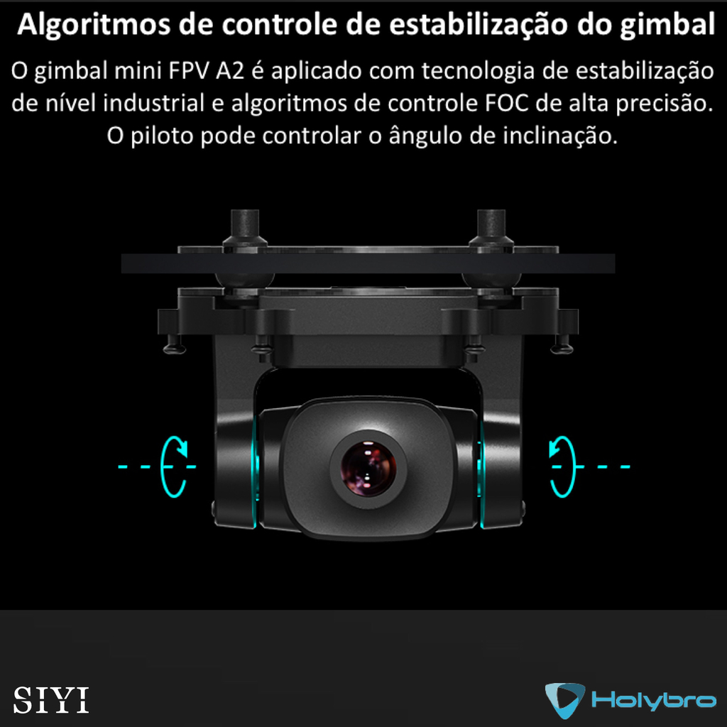 SIYI A2 mini Camera Ultra Wide Angle FPV Gimbal Single Axis Tilt com 160 Graus FOV 1080p Drones Robots & UAVs - comprar online