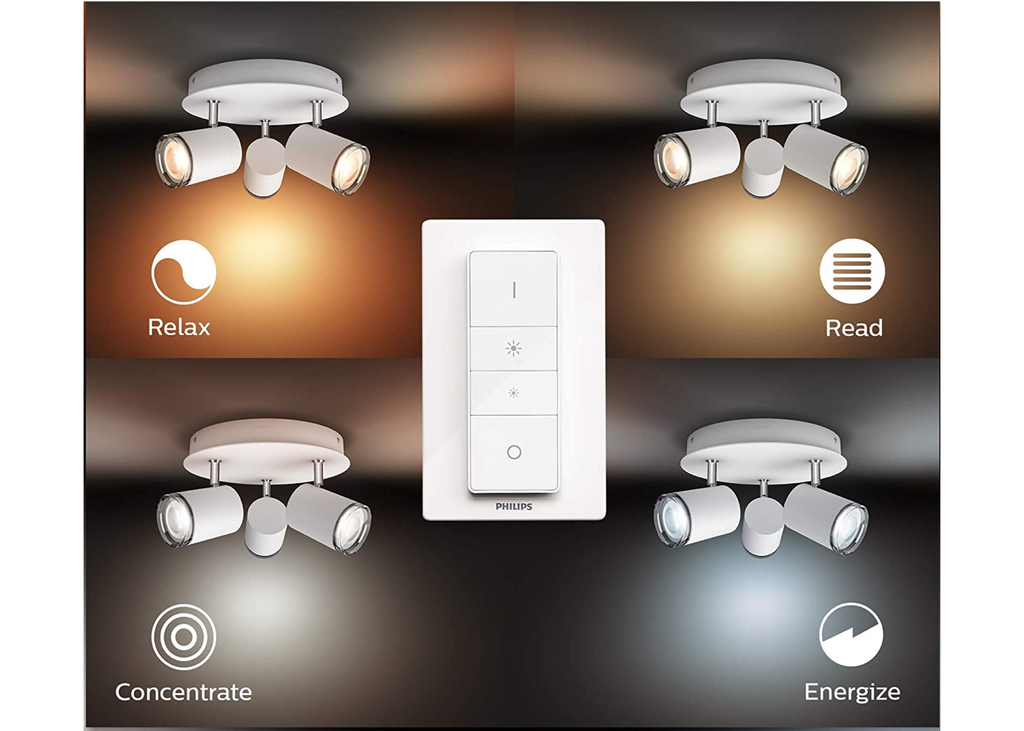 Philips Hue White Ambiance Adore Bathroom l Bluetooth l Smart Ceiling Light 3 Spots l Luminária Spot de Teto para Banheiros l Funciona com Bluetooth e/ou com a Hue Bridge - comprar online