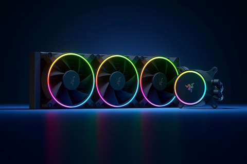 Imagem do Razer Hanbo Chroma RGB l All-In-One Liquid Cooler l aRGB Pump Cap l Ventiladores aRGB silenciosos e potentes l Resfriamento líquido silencioso e eficiente l Suporte ao controlador Pulse Width Modulation l Escolha 240mm ou 360mm
