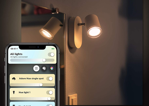 Philips Hue White Ambiance Adore Bathroom l Bluetooth l Smart Spot Light l Luminária Spot de Parede para Banheiros l Funciona com Bluetooth e/ou com a Hue Bridge - comprar online