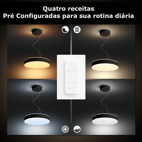 Philips Hue White and Color Ambiance Enrave l Ceiling Pendant Smart l Luminária Pendente de Teto Inteligente l Bluetooth & WiFi l LED Integrado l Poderoso Fluxo Luminoso 4.300 lumen l Copas, Cozinha, Sala de Jantar, Escritório l Compatível com Alexa, Apple Homekit & Google Assistant l Requer Hue Bridge