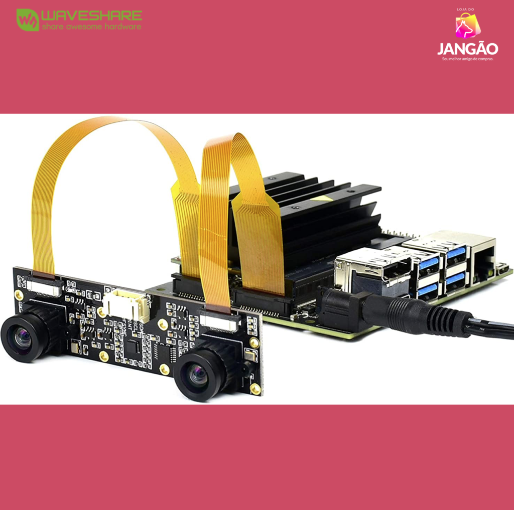 Raspberry Pi 4 Computer Model B 4GB RAM + Waveshare Binocular Camera Depth Stereo Module 8MP - tienda online