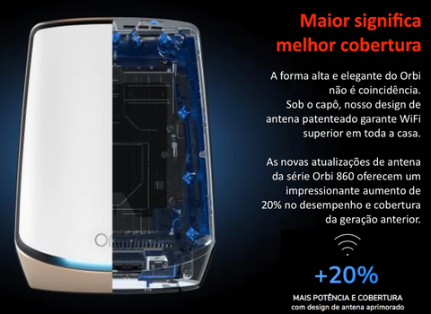 NETGEAR Orbi 860 Series Tri-Band WiFi 6 Mesh System, RBK863S , 6 Gbps, 10 Gig Port 743m² - loja online
