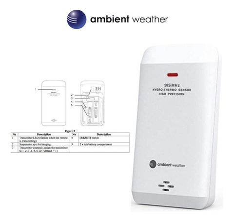 Ambient Weather Falcon Smart WiFi | Display Animado | Aspirada por Ventilador | Compatível com Alexa e Google | Internet Conectada na internet