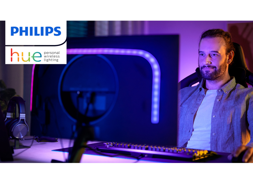 Philips Hue Play Gradient Lightstrip l Fita de LED Para Monitores PC e Mac 24" até 27" - Loja do Jangão - InterBros