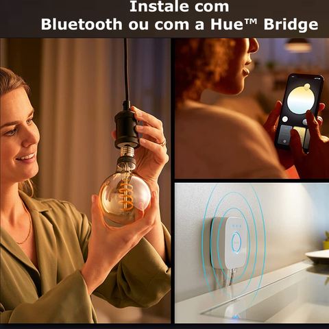 Philips Hue White Ambiance Dimmable Smart Filament G25 l Lâmpada Globo l LED de Filamento Vintage l 1ª Geração l Mais Brilhantes l Branco Quente a Branco Frio | Compatível com Alexa, Apple Homekit & Google Assistant | Funciona com Bluetooth e/ou com a Hue Bridge - comprar online