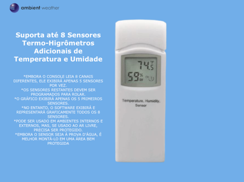 Ambient Weather WS-2000 Estação Metereológica Ultrassônica WiFi Compatível com Alexa e Google Internet Conectada