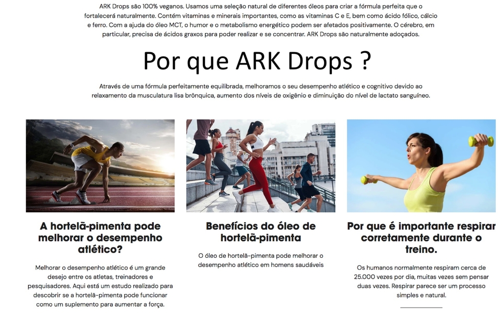 Image of ARK Drops Suplemento Dietético Vegano Impulsionador de Desempenho e Respiração