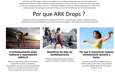 Image of ARK Drops Suplemento Dietético Vegano Impulsionador de Desempenho e Respiração