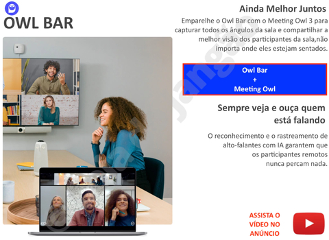 Owl Labs Meeting Owl 3 360° 1080p + OWL BAR 4K Frontal + Expansion Mic , Sistema Multi-Câmera de Videoconferência Inteligente - comprar online