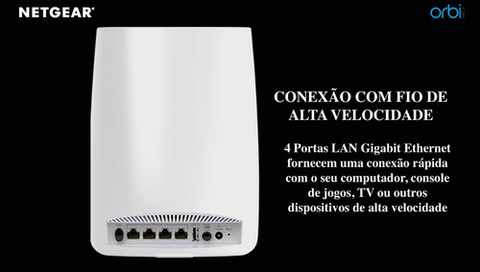 Netgear Orbi RBS50 Satélite Adicional de 232m² para o RBK50 Wifi Compatível com Amazon Alexa e Google Assistant na internet