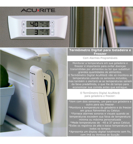 AcuRite Digital Wireless Fridge and Freezer | Para casa e restaurantes | Termômetro Sem Fio - comprar online