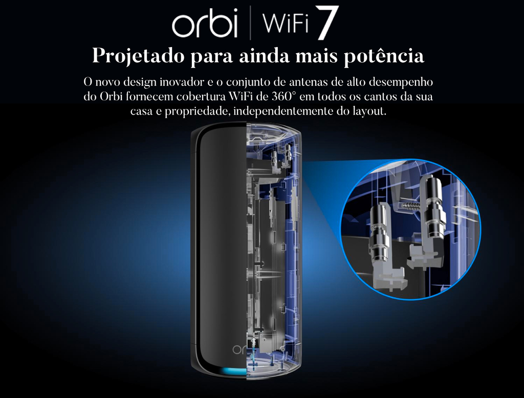 NETGEAR Orbi 970 Series Quad-Band WiFi 7 Mesh Network System RBE972S, 10 Gig Internet Port, BE27000 , 610m² en internet