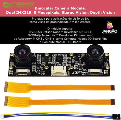 Waveshare Binocular Camera Depth Stereo Module 8MP | Sensor Sony IMX219 | Raspberry Pi | Nvidia Jetson Nano | Nvidia Jetson NX - comprar online