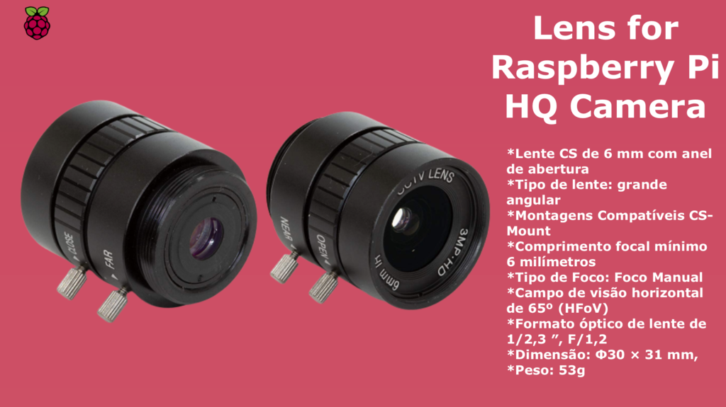 Raspberry Pi High Quality Câmera 12.3mp + Arducam Lente 140º FishEye Ultra Wide Angle 1/2.3´´ M12 - comprar online