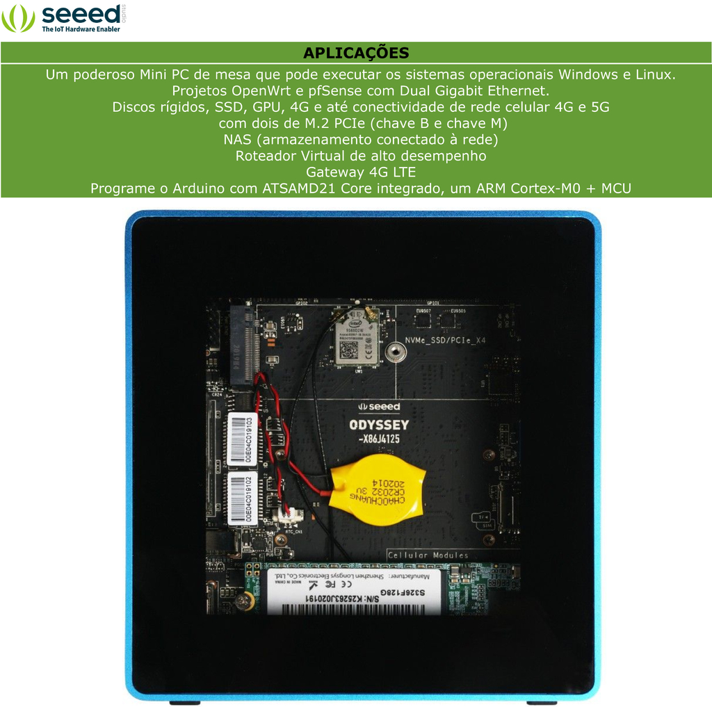 Odyssey Mini PC Quad Core | Intel Celeron Quad Core J4125 | 128GB SSD | 4G / 5G Desbloqueado | Dual Gigabit Ethernet NICs - comprar online