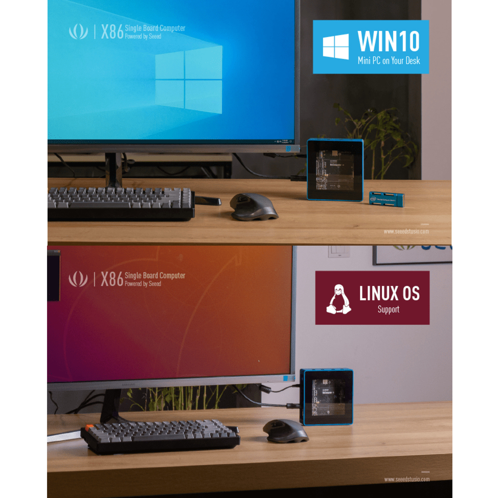 Studio Odyssey Mini PC Win10 Linux Arduino | Quad-Core 2.0-2.7GHz | 8GB RAM + 64GB eMMC | Dual Gigabit Ethernet - buy online