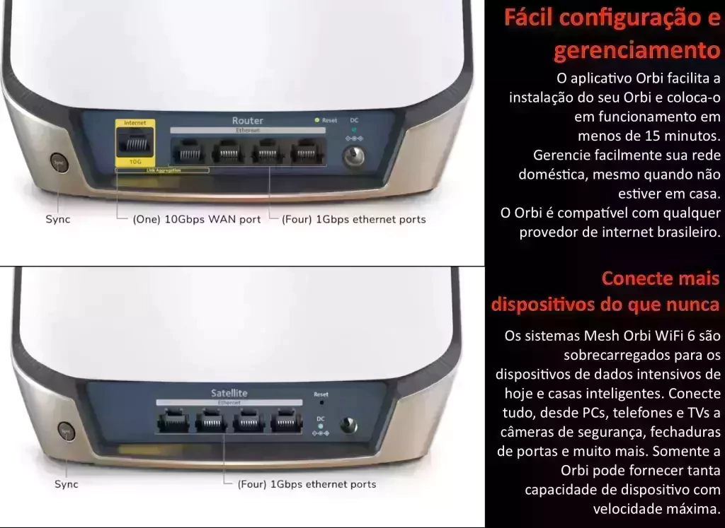 NETGEAR Orbi 860 Series Tri-Band WiFi 6 Mesh System, RBK862S , 6 Gbps, 10 Gig Port 500 m² - online store