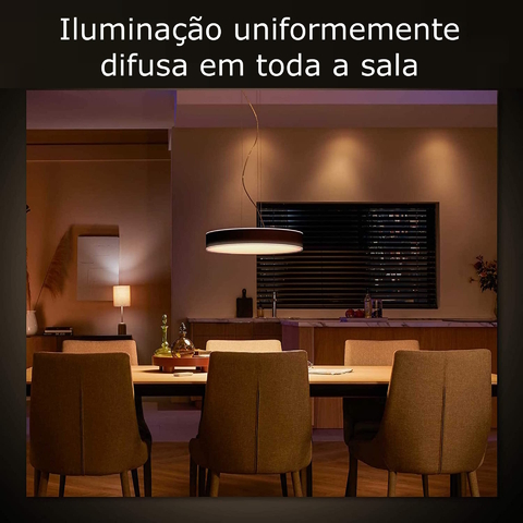 Philips Hue White and Color Ambiance Enrave l Ceiling Pendant Smart l Luminária Pendente de Teto Inteligente l Bluetooth & WiFi l LED Integrado l Poderoso Fluxo Luminoso 4.300 lumen l Copas, Cozinha, Sala de Jantar, Escritório l Compatível com Alexa, Apple Homekit & Google Assistant l Requer Hue Bridge - comprar online