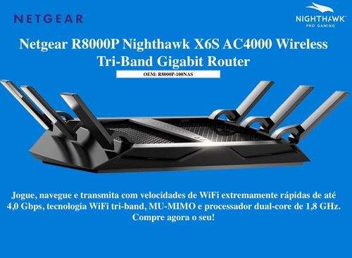 Netgear Nighthawk R8000P X6S Wifi Tri-Band Multi Player Gamer 325m² - buy online