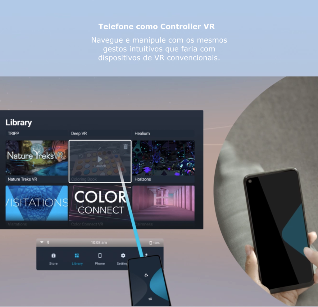 HTC VIVE FLOW CASE | Compacto e Leve A Serenidade Acontece | Os óculos VR Imersivos Feitos para o Bem-Estar e a Produtividade Consciente - comprar online