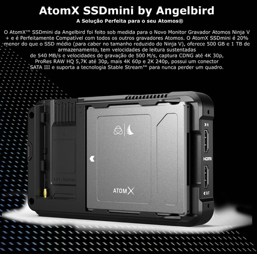 Angelbird AtomX SSDmini | 500 GB | External SSD para Atomos - Loja do Jangão - InterBros