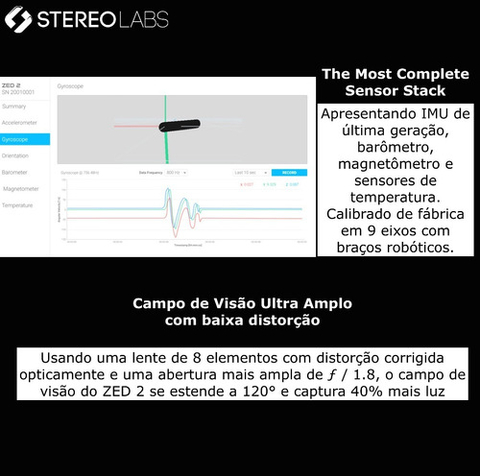 Imagem do Stereolabs ZED 2 Stereo 3D Camera | + Extensão de Cabo de 5 mts