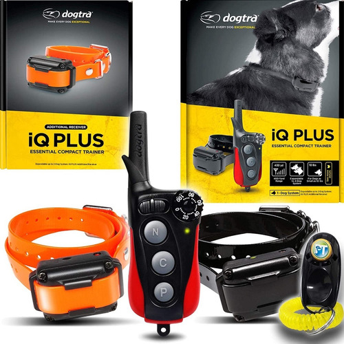 Dogtra IQ Plus para 2 Cães | Cães Acima de 4,5 Kgs | Sistema de Estímulo Médio | Sistema com Colar Ergonômico de Treinamento Remoto | Alcance de até 365 metros | A Prova D' Água