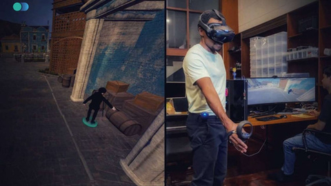 Imagen de Decamove VR Tracker Quadril l Ficou muito mais fácil manobrar em VR l Liberte a cabeça para olhar ao redor e as mãos para interação