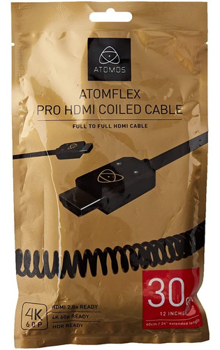 Atomos AtomFLEX Coiled Cabo HDMI 30cms até 60cms ATOM4K60C5