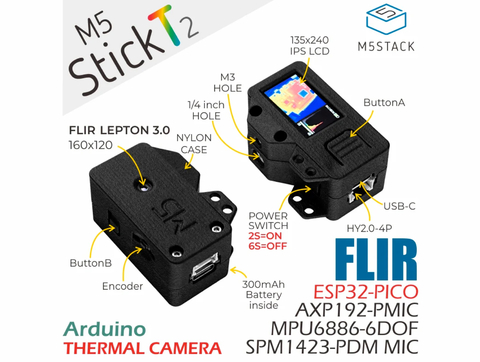 M5STACK M5StickT2 ESP32 Thermal Camera Development Kit (Lepton 3.0) , K016-T2 - Loja do Jangão - InterBros