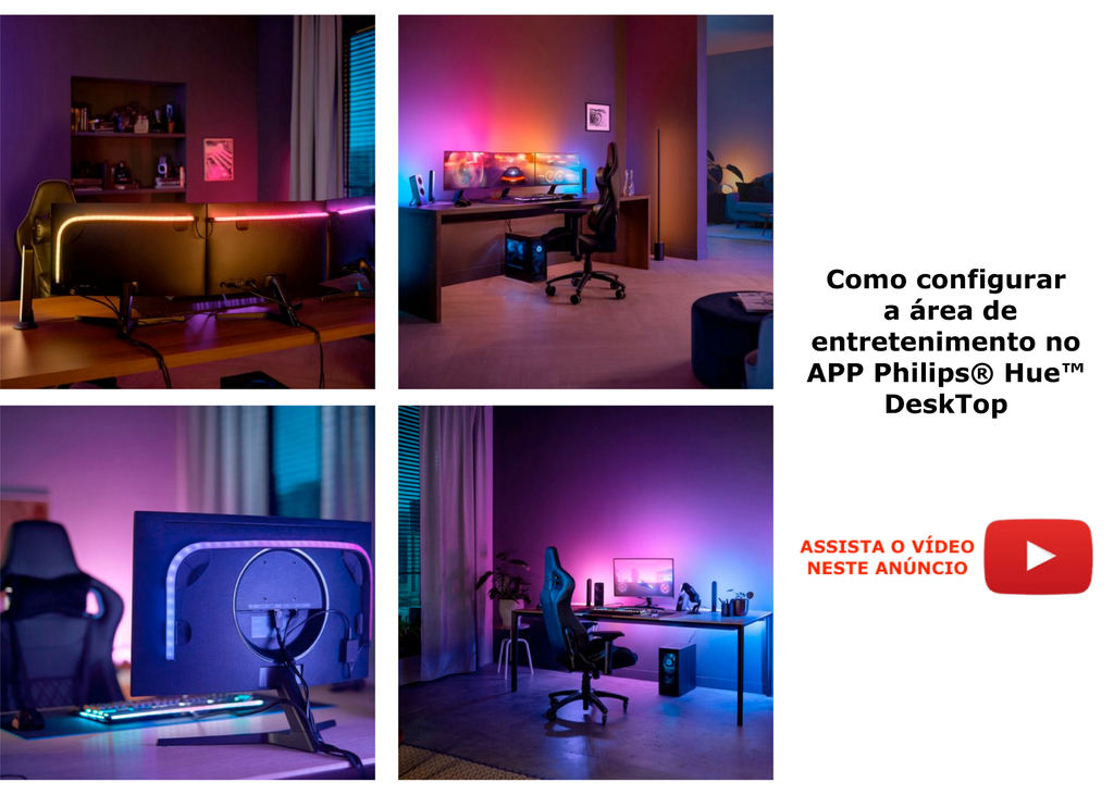 Philips Hue Play Gradient Lightstrip Fita de LED Para Monitores PC e Mac 32" até 34" - comprar online