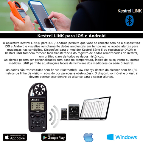 Kestrel 5000 Estação Meteorológica Portátil Bluetooth | Environmental Meter | Laboratório | Pesquisa on internet