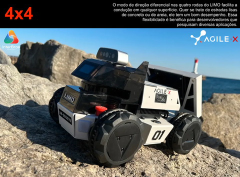 Agilex LIMO , Open-Source Mobile Robot (ROS compatible) , Autonomous 4X4 Mobile Robot , Artificial Intelligence , Educacional , Pesquisa , Competição , +12 anos - loja online