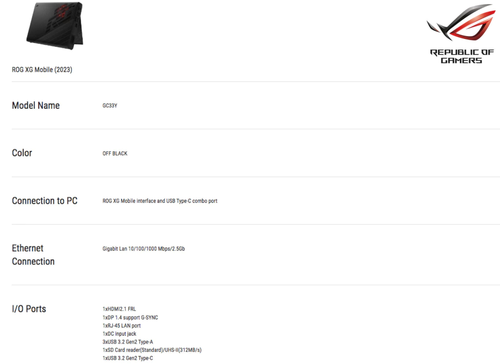 ASUS ROG XG Mobile (GC33Y-059) Gaming External Graphic