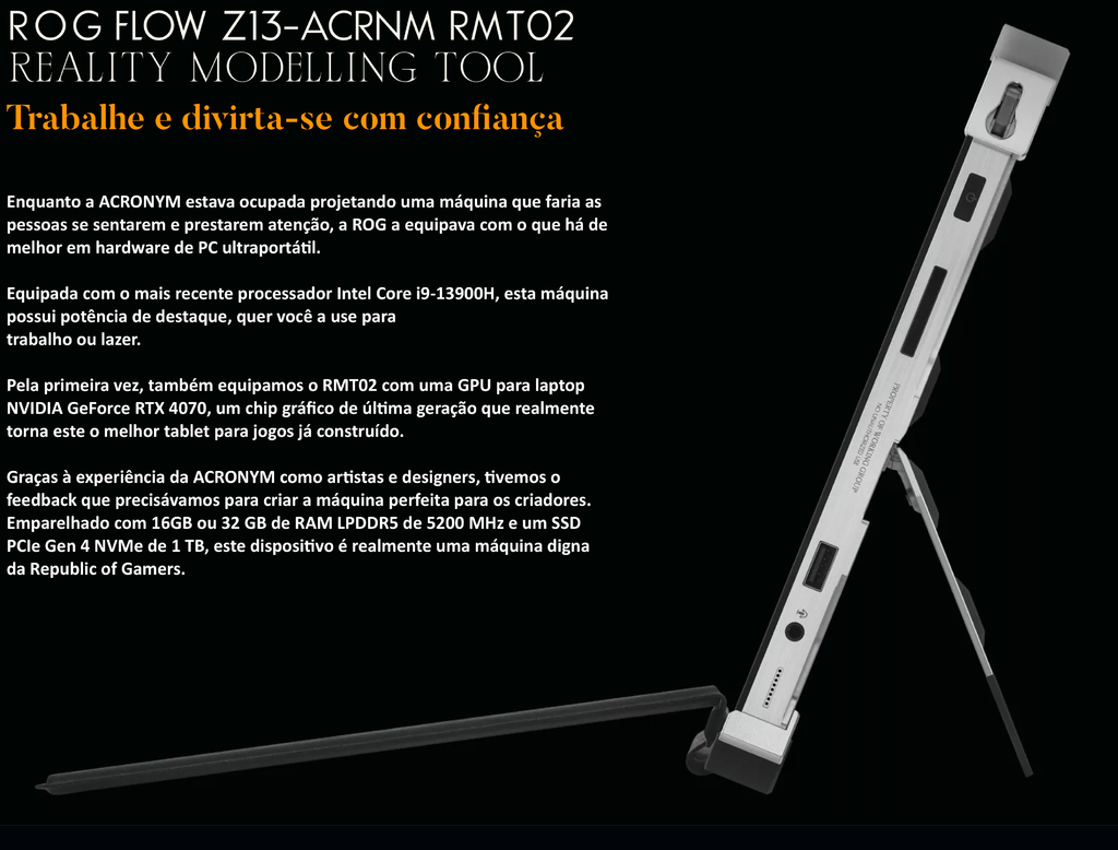 ASUS ROG FLOW Z13 ACRNM LAPTOP TABLET NVIDIA GEFORCE RTX4070 GZ301VIC-RMT02 na internet
