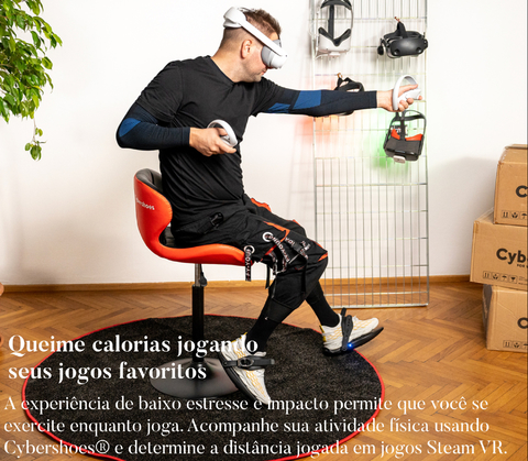 Cybershoes Gaming Station l VR Foot Tracker l for Oculus Quest & Steam VR l Use com seu headset VR para caminhar ou correr em jogos VR l Experimente o poder dos games de realidade virtual.