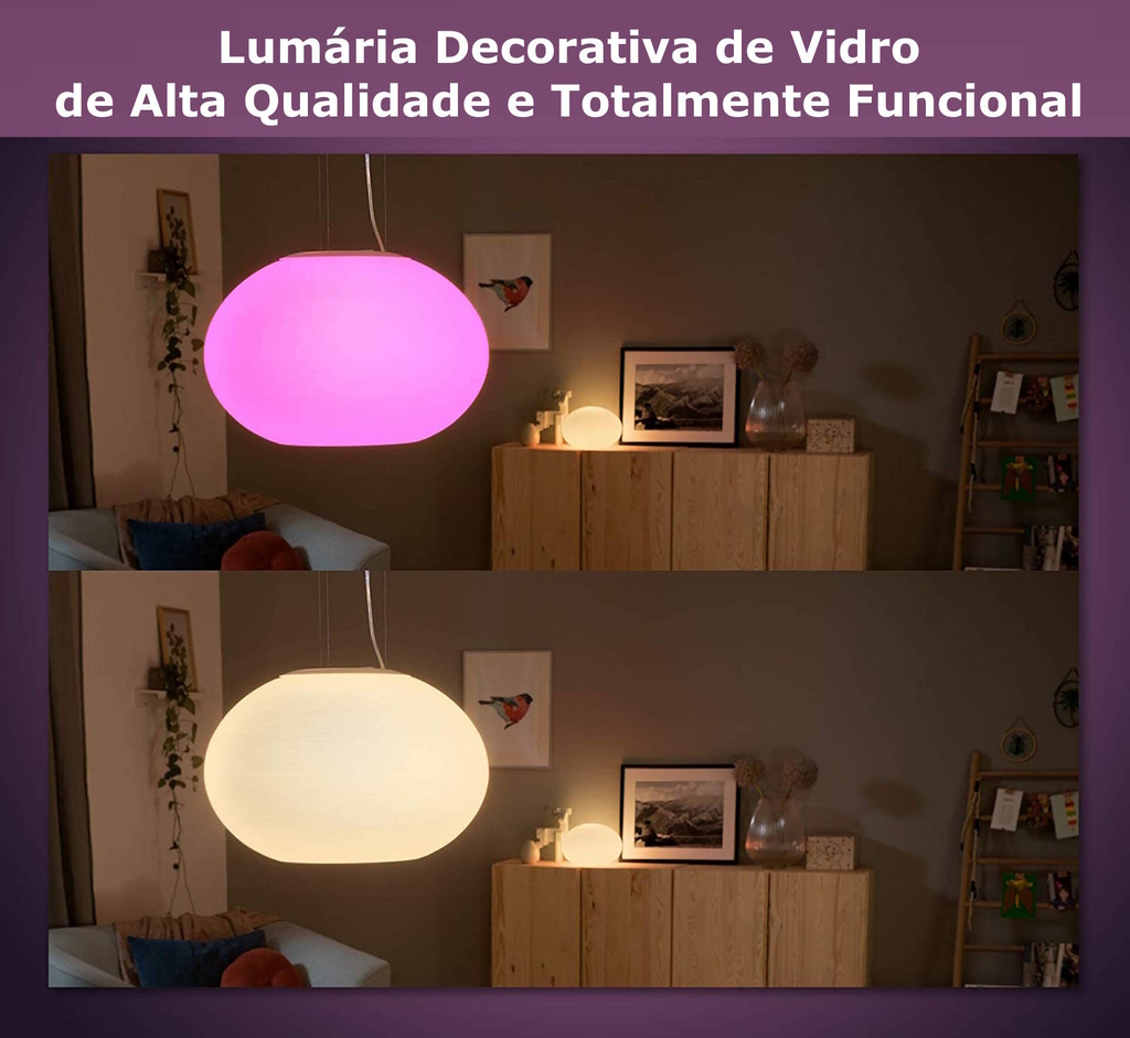 Philips Hue White & Color Ambiance Flourish Pendant Light l 2ª Geração l Luminária Pendente Inteligente l Bluetooth e WiFi l Alto Fluxo Luminoso 2.750 lumen l LED Integrado l Compatível com Alexa, Apple Homekit & Google Assistant | Funciona com Bluetooth e/ou com a Hue Bridge