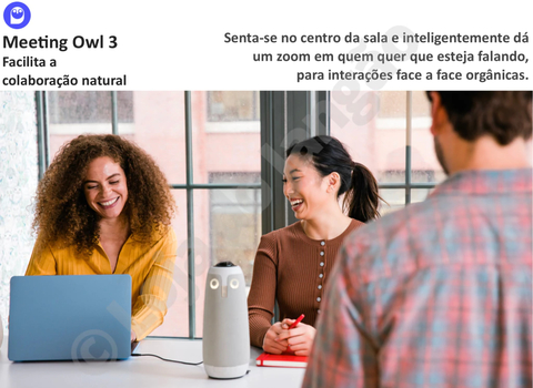 Owl Labs Meeting Owl 3 360° 1080p + OWL BAR 4K Frontal + Expansion Mic , Sistema Multi-Câmera de Videoconferência Inteligente - Loja do Jangão - InterBros