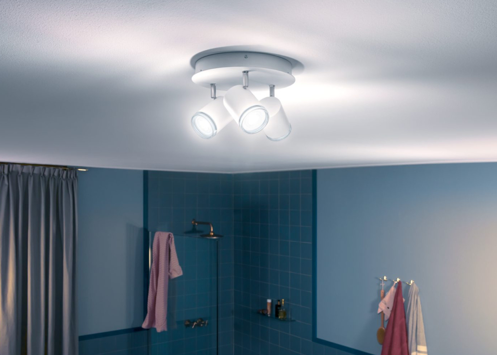 Philips Hue White Ambiance Adore Bathroom l Bluetooth l Smart Ceiling Light 3 Spots l Luminária Spot de Teto para Banheiros l Funciona com Bluetooth e/ou com a Hue Bridge - Loja do Jangão - InterBros