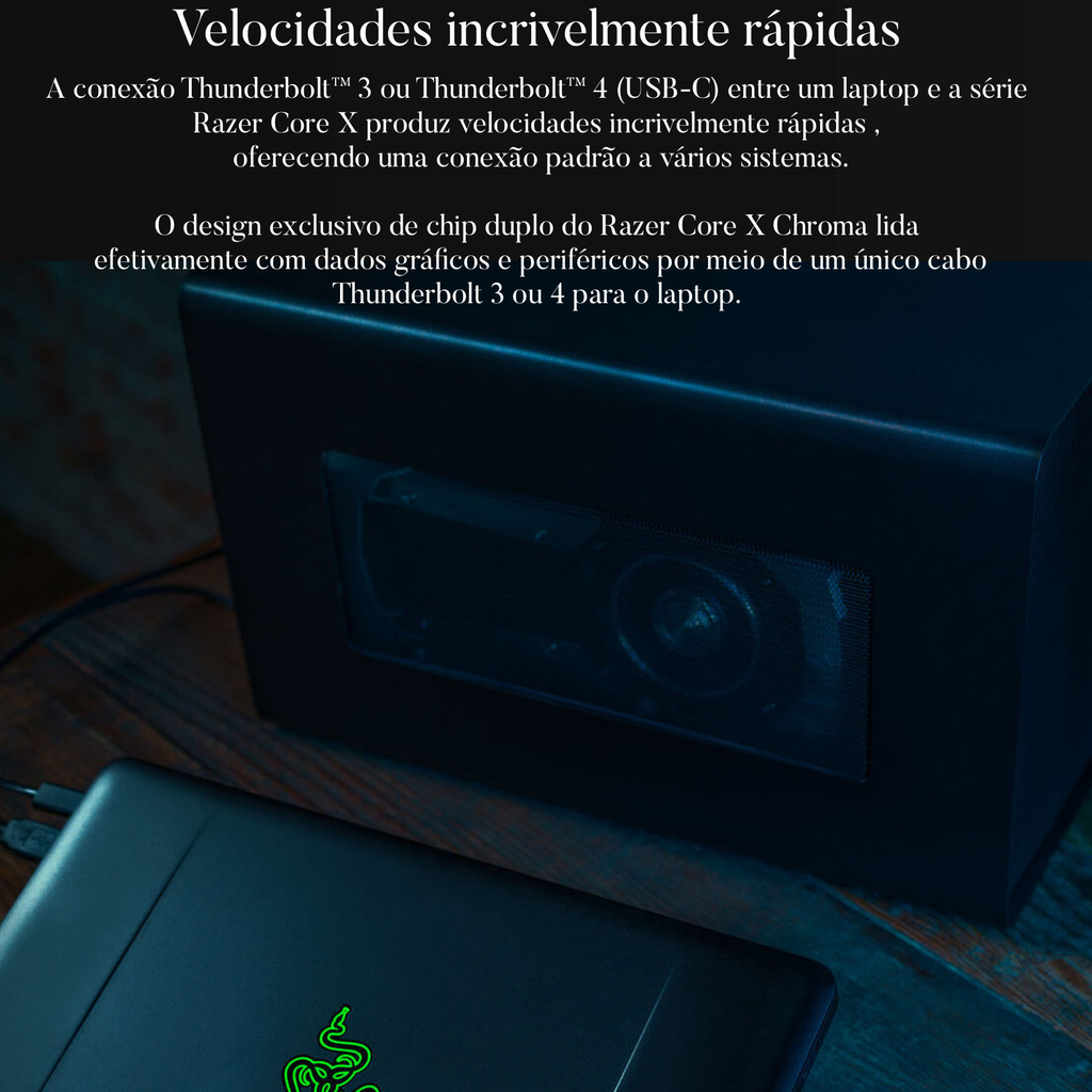 Razer Core X Chroma Aluminum External eGPU Enclosure - Loja do Jangão - InterBros