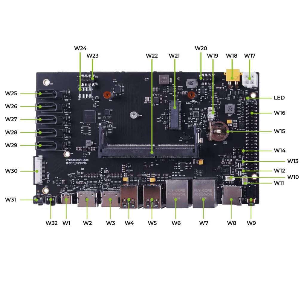 Carrier Board A205 for Nvidia Jetson Nano | Jetson Xavier NX | Jetson TX2 | WiFi | Bluetooth | Conexão de até 6 câmeras CSI | Conector de até 5 SSDs | 2 HDMIs