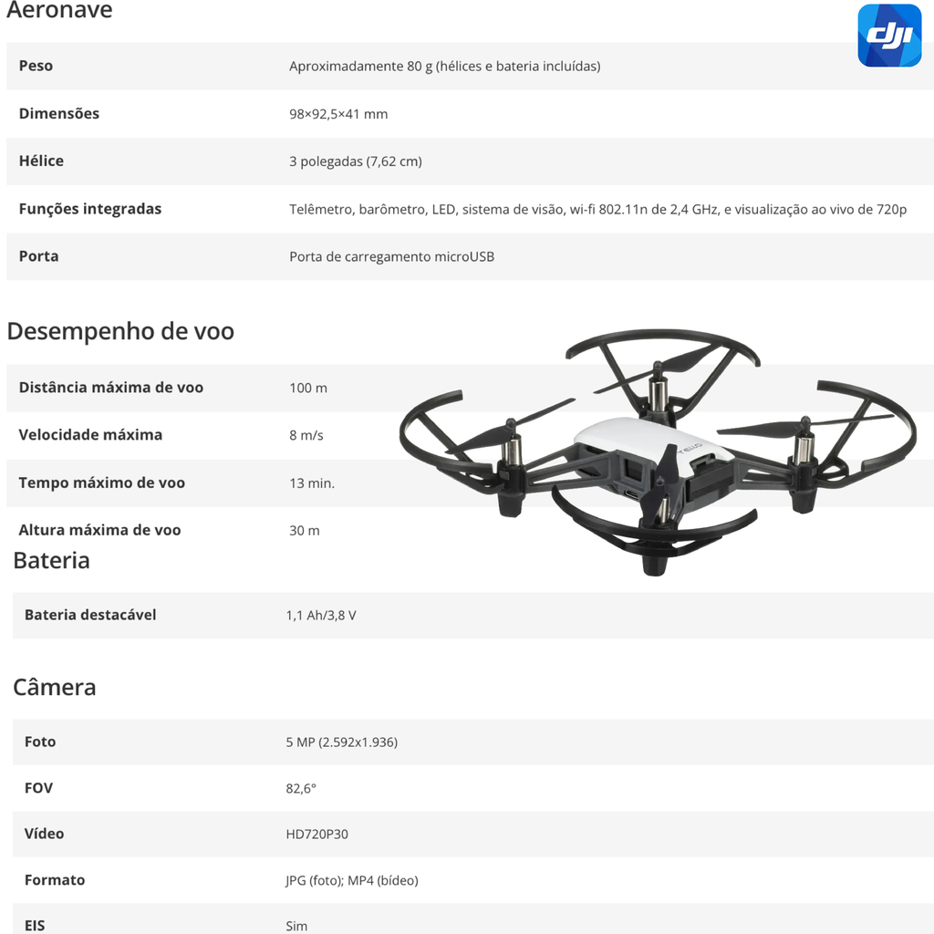 Dji tello sale boost combo specs