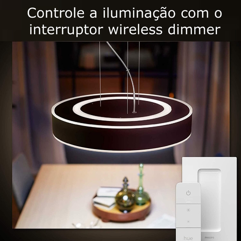 Philips Hue White and Color Ambiance Enrave l Ceiling Pendant Smart l Luminária Pendente de Teto Inteligente l Bluetooth & WiFi l LED Integrado l Poderoso Fluxo Luminoso 4.300 lumen l Copas, Cozinha, Sala de Jantar, Escritório l Compatível com Alexa, Apple Homekit & Google Assistant l Requer Hue Bridge na internet