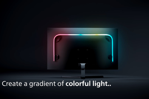 Imagem do Philips Hue Play Gradient Lightstrip l Fita de LED Para Monitores PC e Mac 24" até 27"