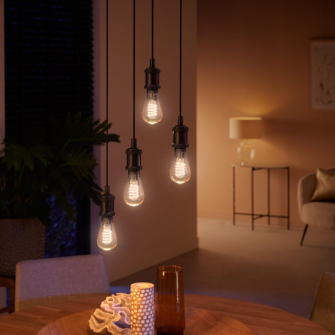 Philips Hue White Ambiance Dimmable Smart Filament l Estilo Edison ST19 l Lâmpada LED de Filamento Vintage l 2ª Geração l Mais Brilhantes l Branco Quente a Branco Frio | Compatível com Alexa, Apple Homekit & Google Assistant | Funciona com Bluetooth e/ou com a Hue Bridge na internet