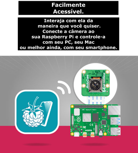 Raspberry Pi 4 Computer Model B 4GB RAM + Arducam Camera Hawk Eye 64MP - Loja do Jangão - InterBros