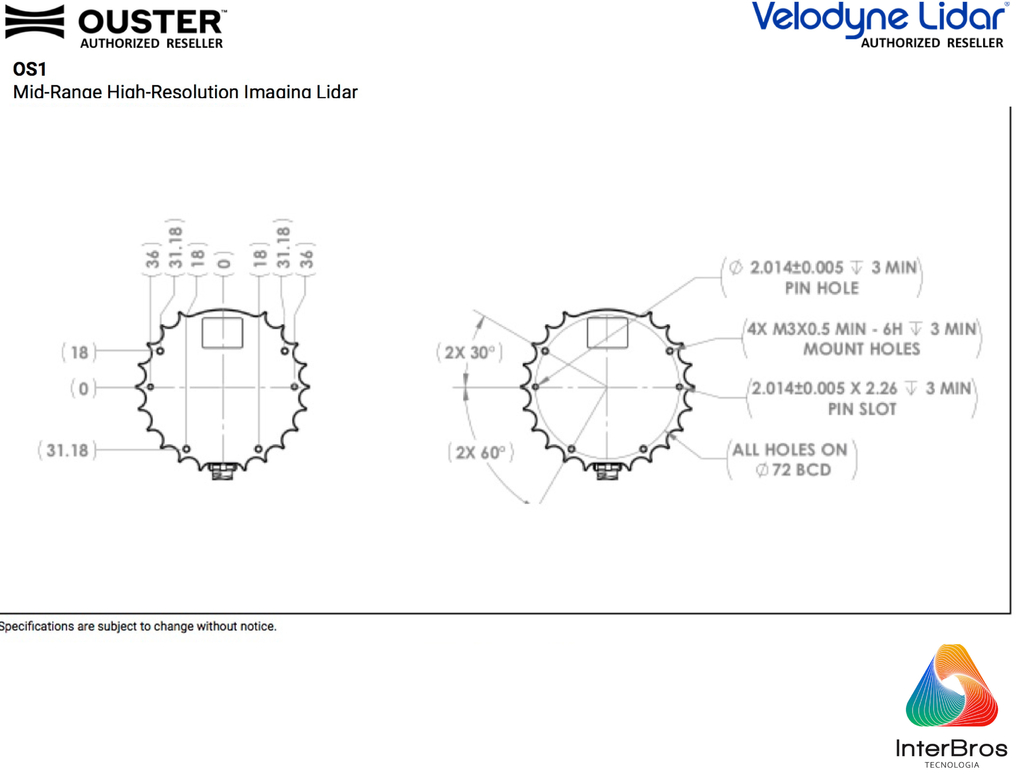 OUSTER VELODYNE LiDAR OS1 REV 7 - loja online