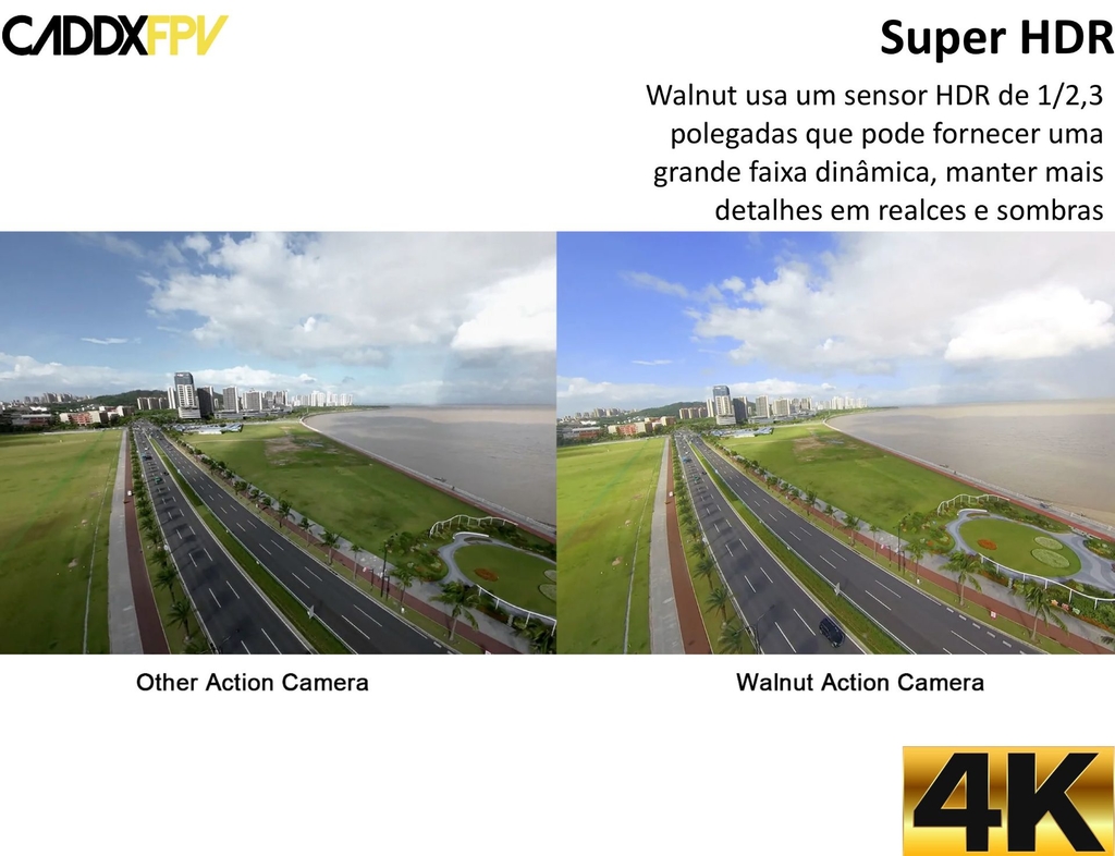 Caddx Walnut Action Camera À Prova D'água com Filtros ND8 e ND16 Drones Robots & UAVs - Loja do Jangão - InterBros